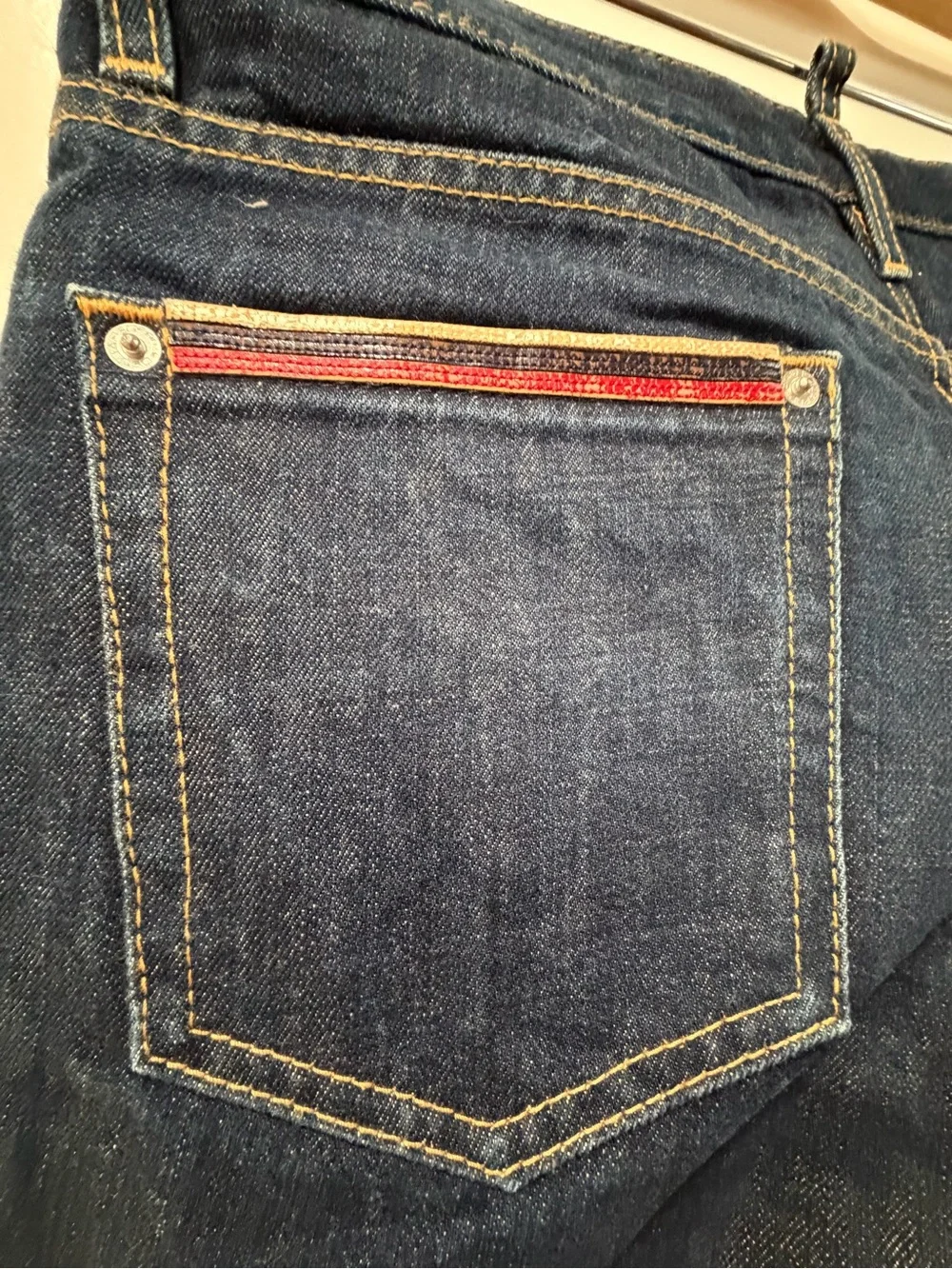 DSQUARED2 Men's Dark Blue Jeans with Orange Trim 34